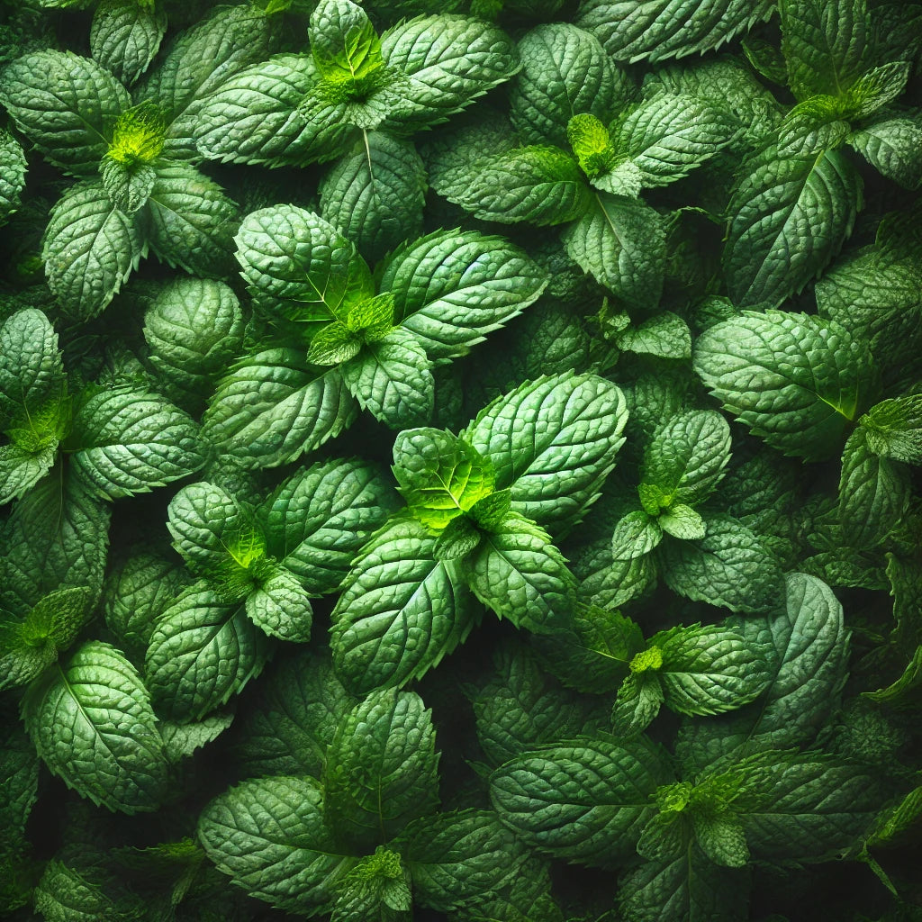 Minzblätter in Grün als Pflanze ätherische öle und herbal inhaler